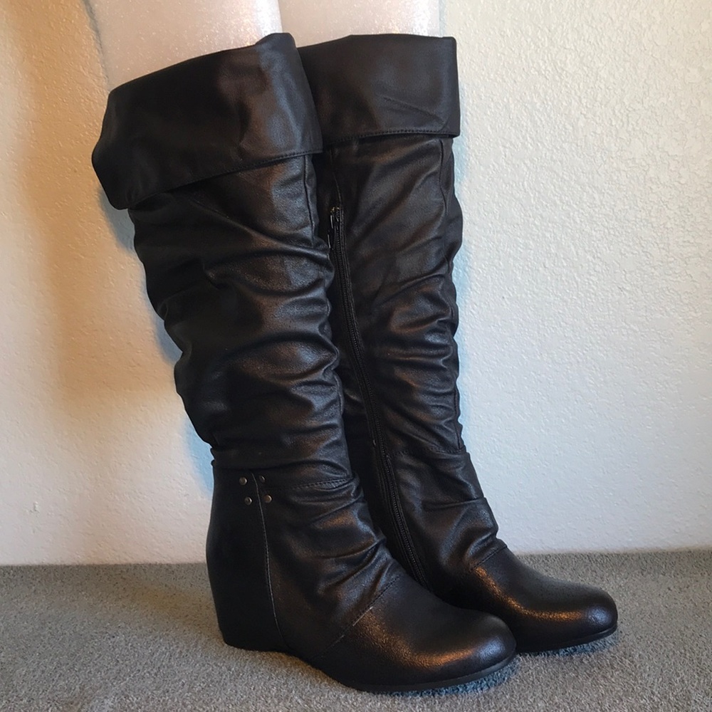 BareTraps Valry Over-the-Knee Black Slouch Boots
